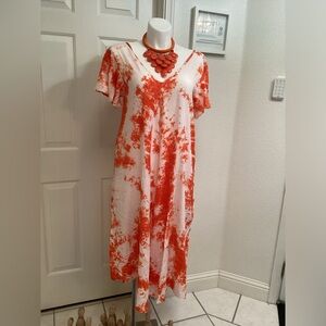 Orange Split Dress